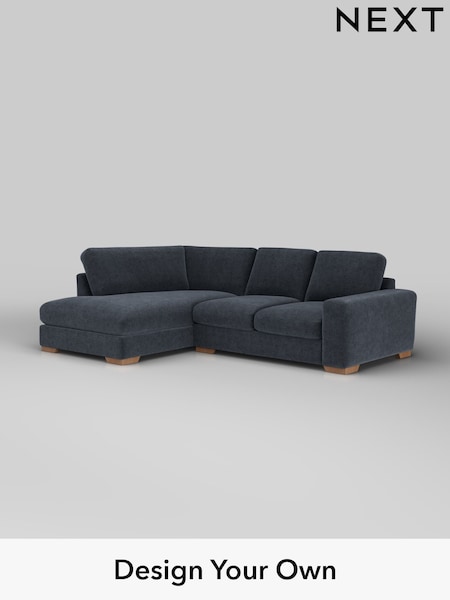 Boucle Chenille/Dark Slate Blue Houghton Deep Relaxed Sit (W42064) | £2,150