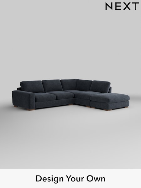 Boucle Chenille/Dark Slate Blue Houghton Deep Relaxed Sit (W42064) | £2,675