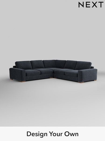 Boucle Chenille/Dark Slate Blue Houghton Deep Relaxed Sit (W42064) | £2,925