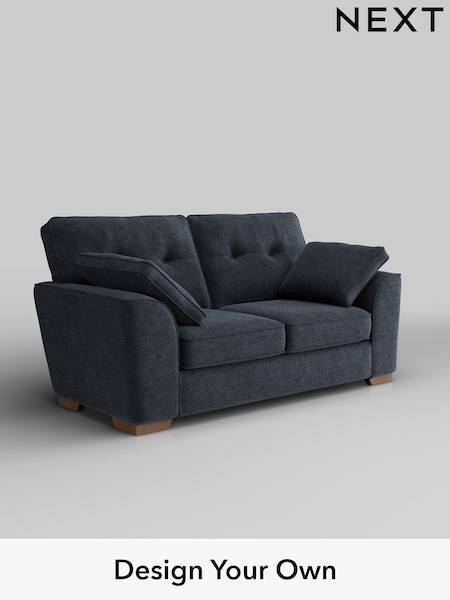 Boucle Chenille/Dark Slate Blue Stamford Buttoned Back (W42069) | £1,199