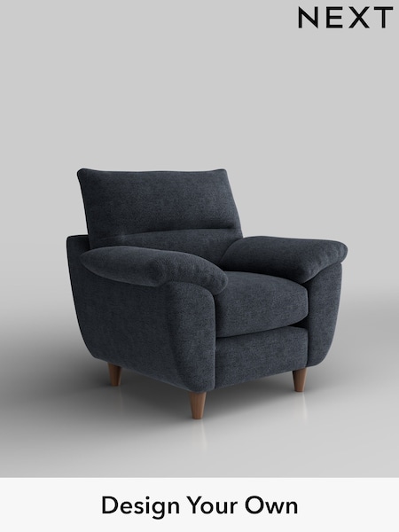 Boucle Chenille/Dark Slate Blue Elliot Highback (W42072) | £675
