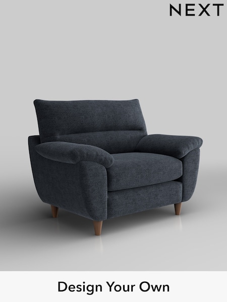 Boucle Chenille/Dark Slate Blue Elliot Highback (W42072) | £775
