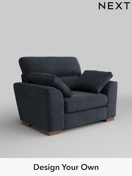 Boucle Chenille/Dark Slate Blue Stamford Highback (W42073) | £899
