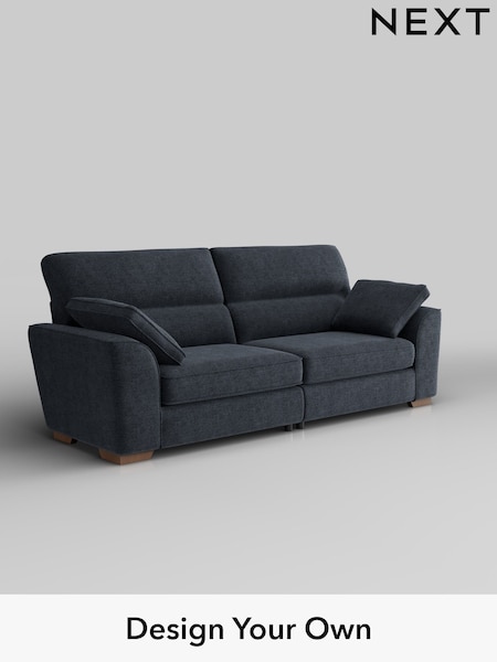 Boucle Chenille/Dark Slate Blue Stamford Highback (W42073) | £1,399