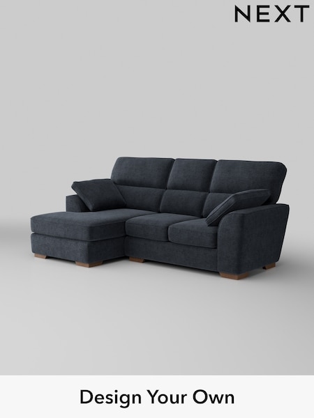 Boucle Chenille/Dark Slate Blue Stamford Highback (W42073) | £2,025