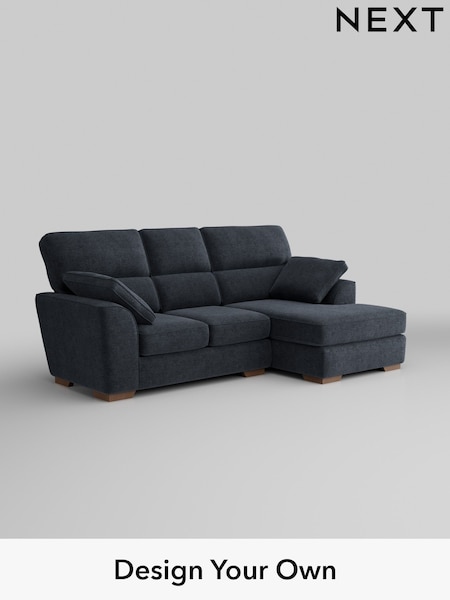 Boucle Chenille/Dark Slate Blue Stamford Highback (W42073) | £2,025