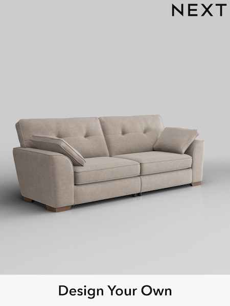 Boucle Chenille/Light Natural Stamford Buttoned Back (W42090) | £1,399