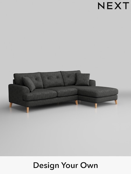 Boucle Weave Easy Clean/Charcoal Grey Parker Buttoned Back (W42111) | £2,099