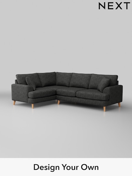 Boucle Weave Easy Clean/Charcoal Grey Parker (W42114) | £2,175