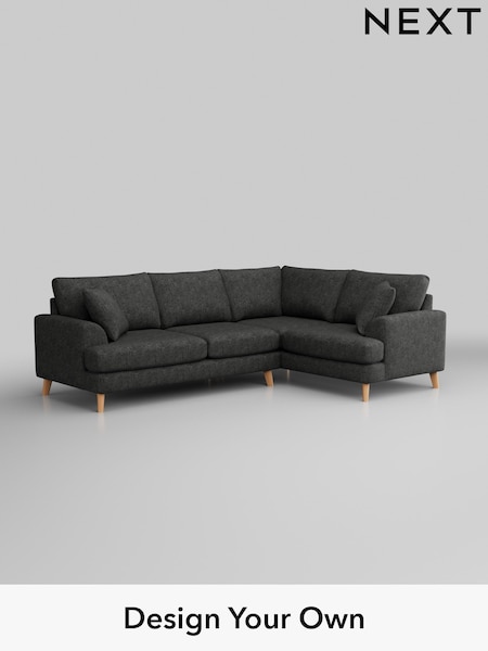 Boucle Weave Easy Clean/Charcoal Grey Parker (W42114) | £2,175