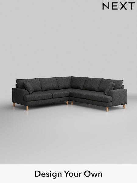Boucle Weave Easy Clean/Charcoal Grey Parker (W42114) | £2,575