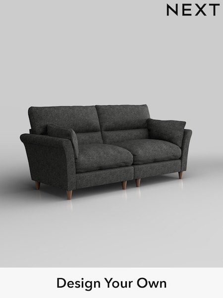 Boucle Weave Easy Clean/Charcoal Grey Hartley Highback Relaxed Sit (W42115) | £1,325