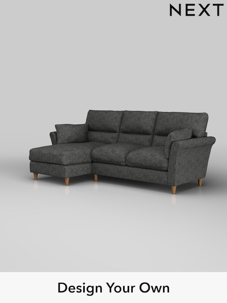 Boucle Weave Easy Clean/Charcoal Grey Hartley Highback Relaxed Sit (W42115) | £1,850
