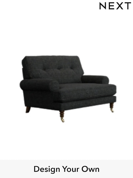 Boucle Weave Easy Clean/Charcoal Grey Erin Buttoned Back Deep Sit (W42118) | £875