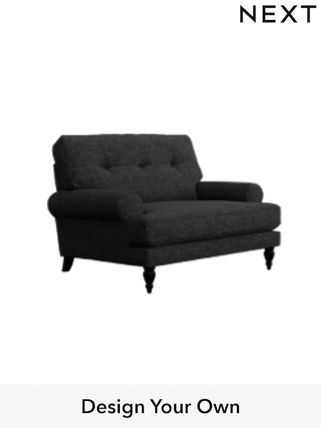 Boucle Weave Easy Clean/Charcoal Grey Erin Buttoned Back Deep Sit (W42118) | £875
