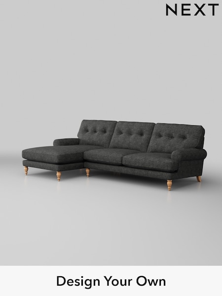 Boucle Weave Easy Clean/Charcoal Grey Erin Buttoned Back Deep Sit (W42118) | £1,850