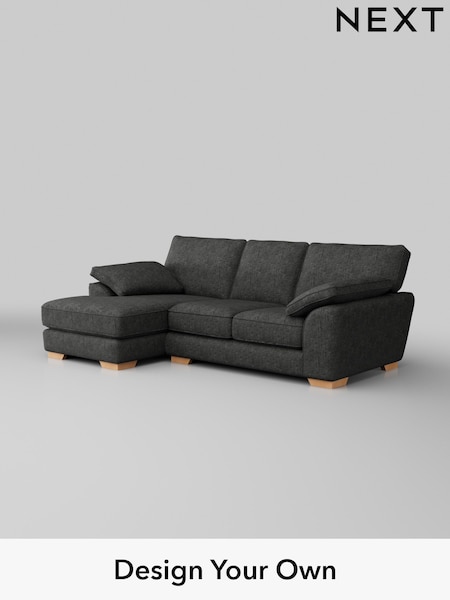 Boucle Weave Easy Clean/Charcoal Grey Stamford Grand Relaxed Sit (W42121) | £2,125