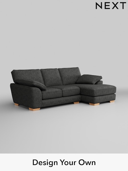 Boucle Weave Easy Clean/Charcoal Grey Stamford Grand Relaxed Sit (W42121) | £2,125