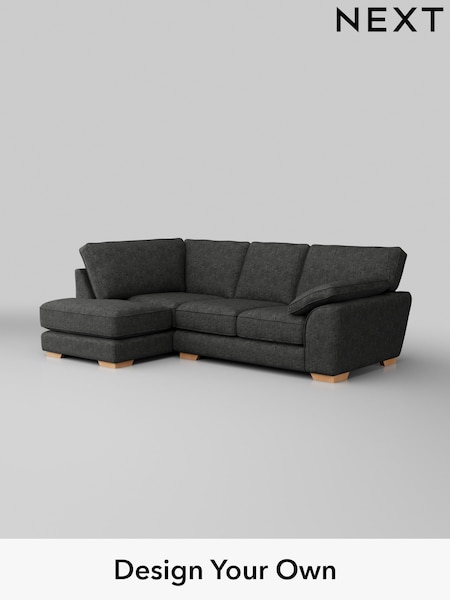 Boucle Weave Easy Clean/Charcoal Grey Stamford Grand Relaxed Sit (W42121) | £2,225