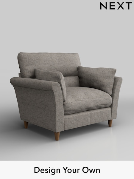 Boucle Weave Easy Clean/Light Dove Grey Hartley Highback Relaxed Sit (W42148) | £875