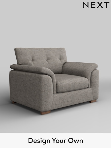 Boucle Weave Easy Clean/Light Dove Grey Hayden Buttoned Back (W42150) | £750