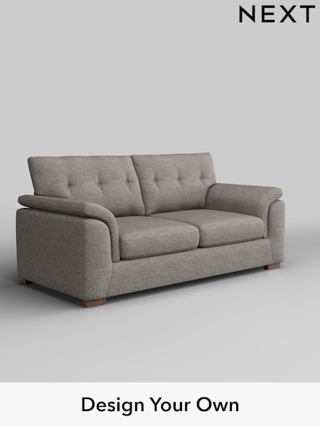 Boucle Weave Easy Clean/Light Dove Grey Hayden Buttoned Back (W42150) | £1,125