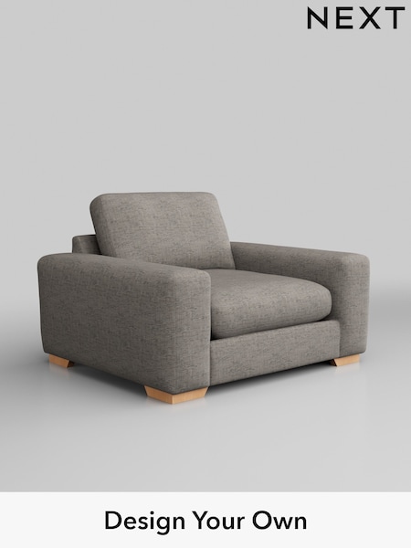 Boucle Weave Easy Clean/Light Dove Grey Houghton Deep Relaxed Sit (W42151) | £925