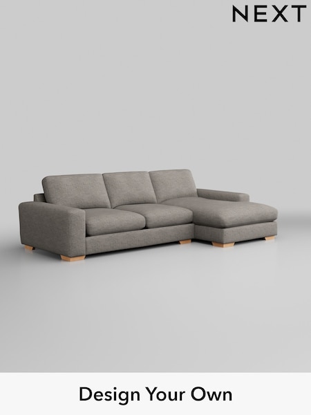 Boucle Weave Easy Clean/Light Dove Grey Houghton Deep Relaxed Sit (W42151) | £2,175