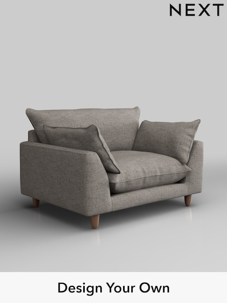Boucle Weave Easy Clean/Light Dove Grey Noa Deep Relaxed Sit (W42156) | £875
