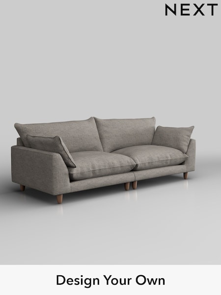 Boucle Weave Easy Clean/Light Dove Grey Noa Deep Relaxed Sit (W42156) | £1,275