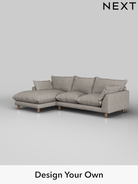 Boucle Weave Easy Clean/Light Dove Grey Noa Deep Relaxed Sit (W42156) | £1,775
