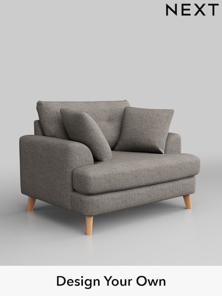 Boucle Weave Easy Clean/Light Dove Grey Parker Buttoned Back (W42161) | £925