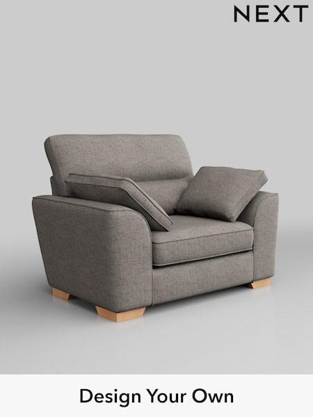 Boucle Weave Easy Clean/Light Dove Grey Stamford Highback (W42166) | £799