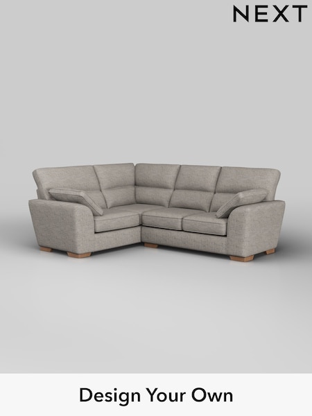 Boucle Weave Easy Clean/Light Dove Grey Stamford Highback (W42166) | £1,999