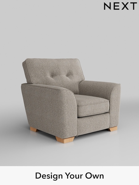 Chunky Boucle Easy Clean/Dove Stamford Buttoned Back (W42182) | £799