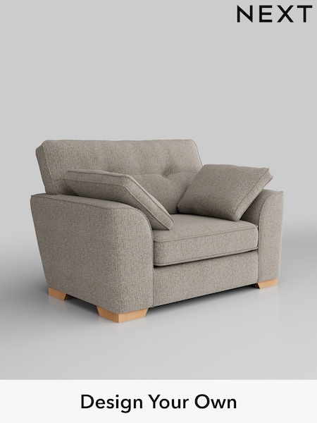 Chunky Boucle Easy Clean/Dove Stamford Buttoned Back (W42182) | £899