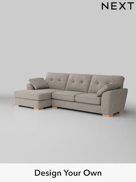 Chunky Boucle Easy Clean/Dove Stamford Buttoned Back (W42182) | £2,025