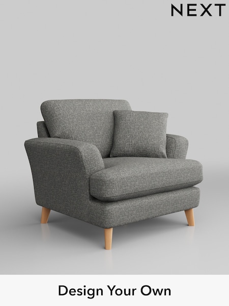 Chunky Boucle Easy Clean/Mid Grey Conway Relaxed Sit (W42189) | £875