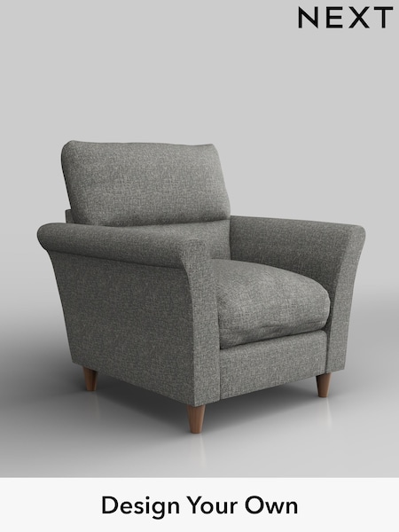 Chunky Boucle Easy Clean/Mid Grey Hartley Highback Relaxed Sit (W42190) | £875