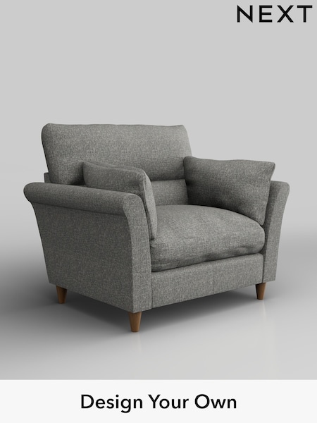 Chunky Boucle Easy Clean/Mid Grey Hartley Highback Relaxed Sit (W42190) | £975