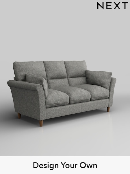Chunky Boucle Easy Clean/Mid Grey Hartley Highback Relaxed Sit (W42190) | £1,325