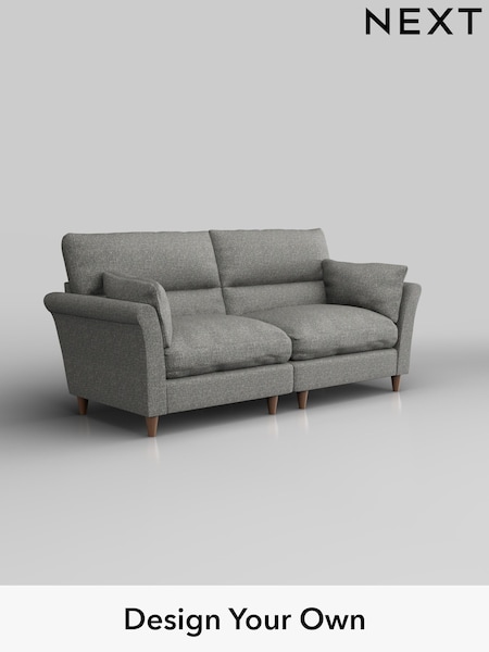 Chunky Boucle Easy Clean/Mid Grey Hartley Highback Relaxed Sit (W42190) | £1,425