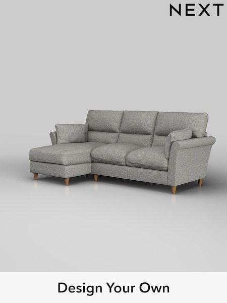 Chunky Boucle Easy Clean/Mid Grey Hartley Highback Relaxed Sit (W42190) | £1,950