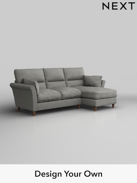 Chunky Boucle Easy Clean/Mid Grey Hartley Highback Relaxed Sit (W42190) | £1,950