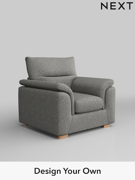 Chunky Boucle Easy Clean/Mid Grey Hayden Highback (W42191) | £750