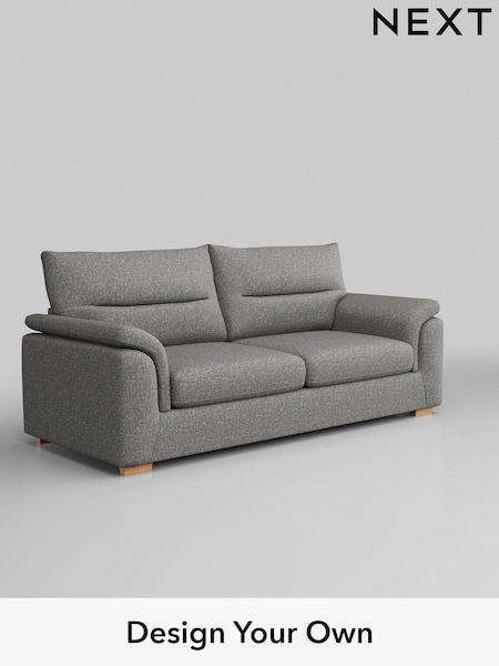 Chunky Boucle Easy Clean/Mid Grey Hayden Highback (W42191) | £1,325