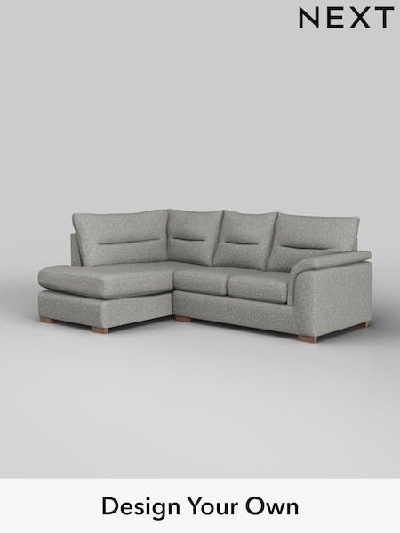Chunky Boucle Easy Clean/Mid Grey Hayden Highback (W42191) | £1,825