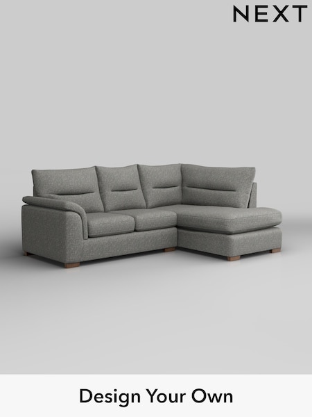 Chunky Boucle Easy Clean/Mid Grey Hayden Highback (W42191) | £1,825