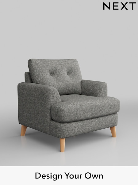 Chunky Boucle Easy Clean/Mid Grey Parker Buttoned Back (W42198) | £925