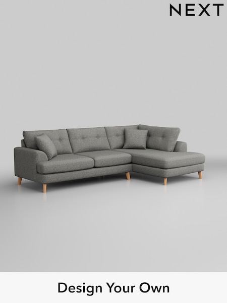 Chunky Boucle Easy Clean/Mid Grey Parker Buttoned Back (W42198) | £2,425